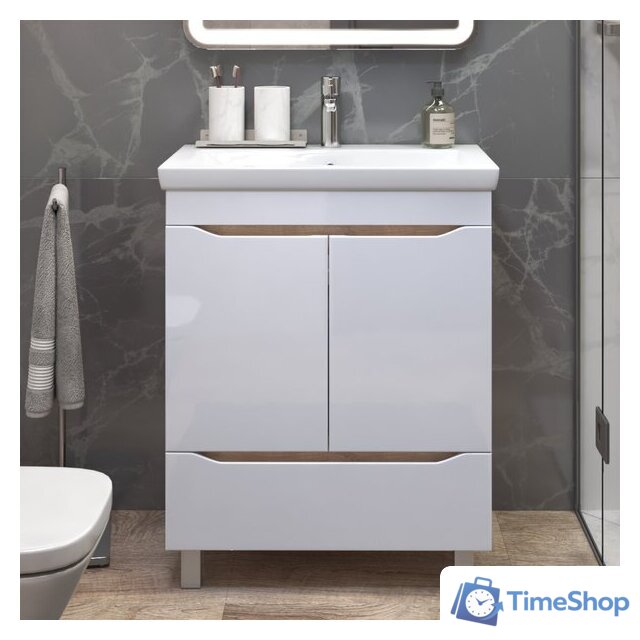  Vigo Тумба под умывальник Grani 800-2-1 Como (дуб золотой) - Изображение №3 — Интернет-магазин Time-Shop