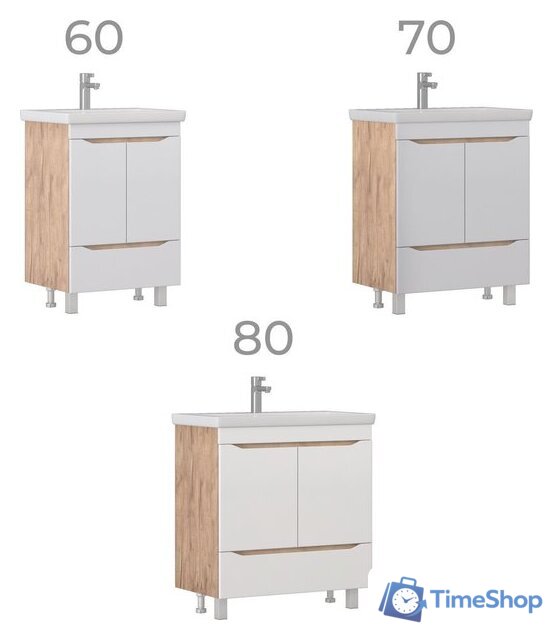  Vigo Тумба под умывальник Grani 800-2-1 Como (дуб золотой) - Изображение №7 — Интернет-магазин Time-Shop