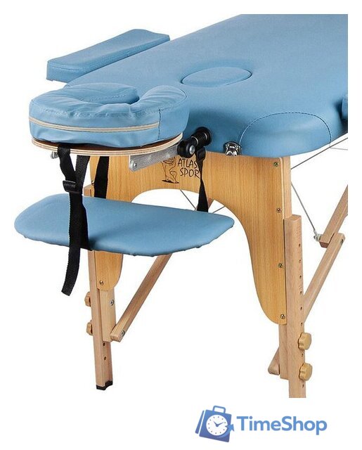 Массажный стол Atlas Sport складной 2-с деревянный 70 см (светло-голубой) - Изображение №3 — Интернет-магазин Time-Shop