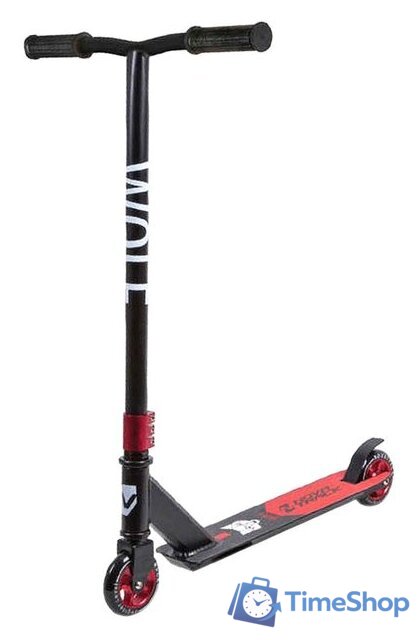 Трюковый самокат Novatrack Wolf El 100A.WOLF.BRD20 (красный/черный) - Изображение №1 — Интернет-магазин Time-Shop