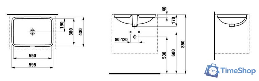 Умывальник Laufen Pro S 8119630001091 59.5x43 - Изображение №3 — Интернет-магазин Time-Shop