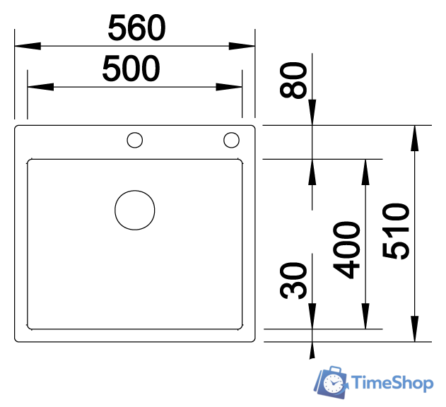 Кухонная мойка Blanco Claron 500-IF/A Durinox 523393 - Изображение №3 — Интернет-магазин Time-Shop