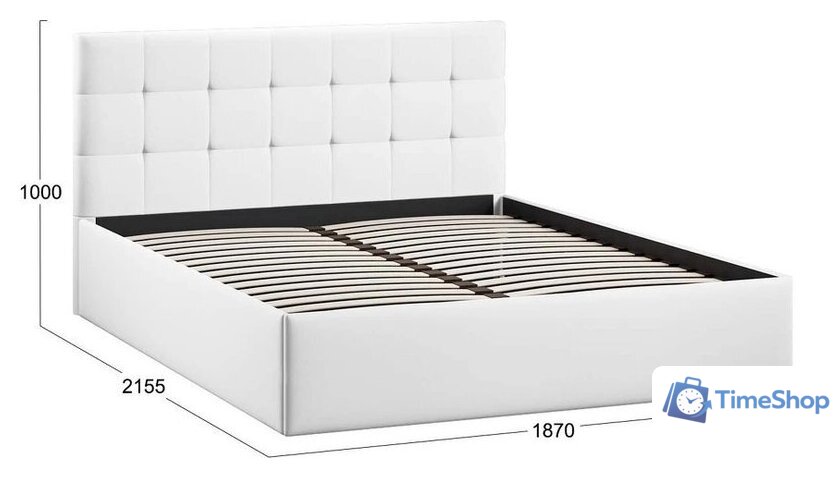 Кровать Трия Джоли Тип 1 универсальный 180x200 (экокожа Polo white) - Изображение №3 — Интернет-магазин Time-Shop