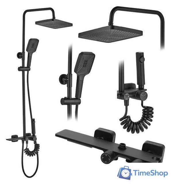 Душевая система  Rea Helix Black REA-P6618 - Изображение №1 — Интернет-магазин Time-Shop
