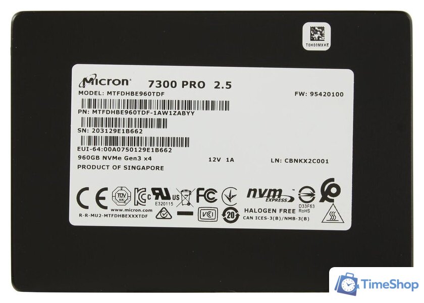 SSD Micron 7300 Pro 1.92TB MTFDHBE1T9TDF-1AW1ZABYY - Изображение №1 — Интернет-магазин Time-Shop
