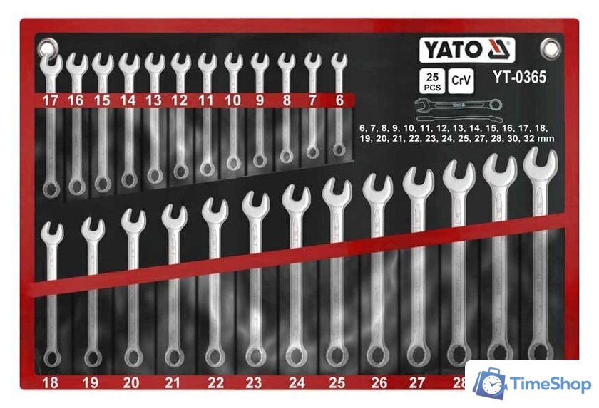 Набор ключей Yato YT-0365 25 предметов - Изображение №1 — Интернет-магазин Time-Shop