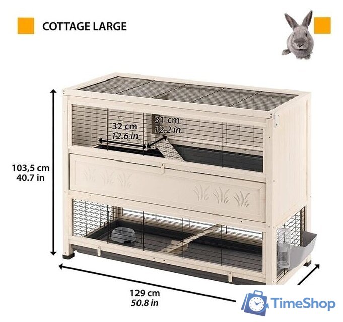 Клетка Ferplast Cottage Large 57094200 - Изображение №2 — Интернет-магазин Time-Shop