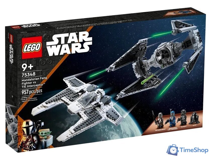 Конструктор LEGO Star Wars 75348 Мандалорский истребитель-клык против TIE Interceptor - Изображение №1 — Интернет-магазин Time-Shop