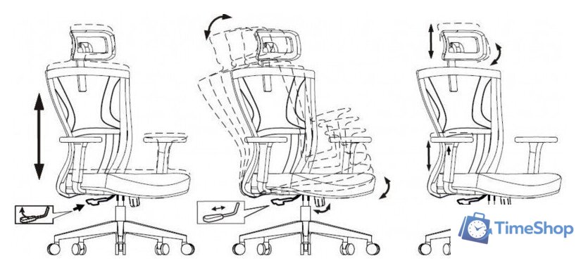 Офисное кресло Бюрократ MC-711N-H (черный) - Изображение №14 — Интернет-магазин Time-Shop