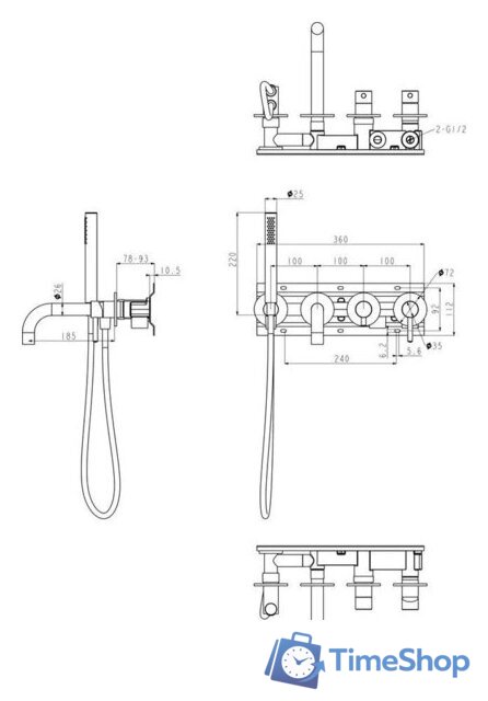 Смеситель Grocenberg GB5070 (золотой брашированный) - Изображение №3 — Интернет-магазин Time-Shop