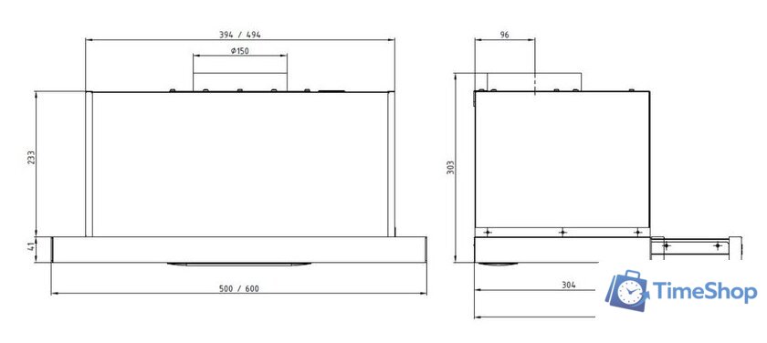 Кухонная вытяжка Elikor Slide 60П-1000 227273 (черный/стекло черное) - Изображение №2 — Интернет-магазин Time-Shop