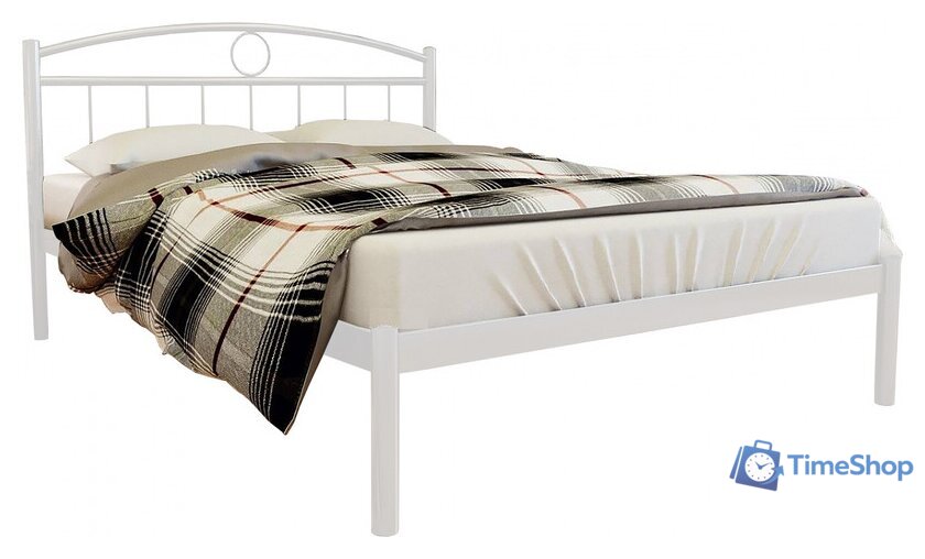 Кровать Князев Мебель Люмия 160x200 ЛЯ.160.200.Б (белый муар) - Изображение №1 — Интернет-магазин Time-Shop