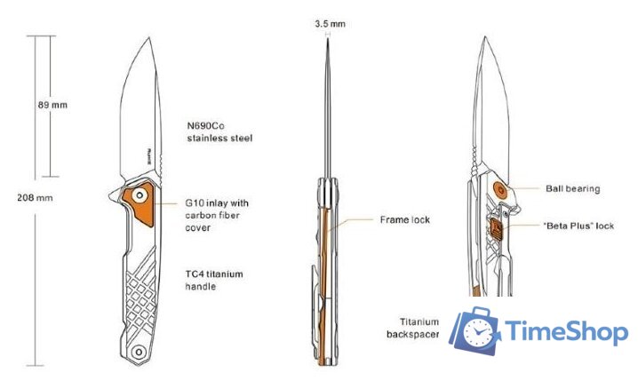Складной нож Ruike M875-TZ - Изображение №4 — Интернет-магазин Time-Shop
