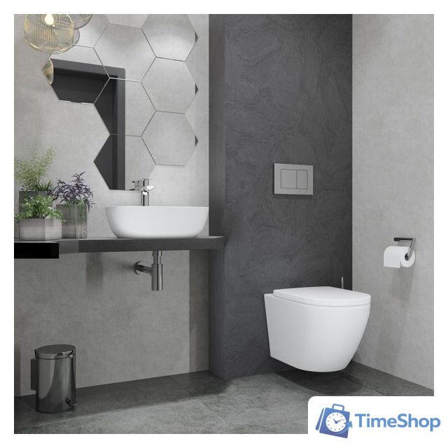 Унитаз подвесной Lauter Vortex 2110830 + GROHE Rapid SL 38772001 с кнопкой (прямоугольная, хром) - Изображение №17 — Интернет-магазин Time-Shop