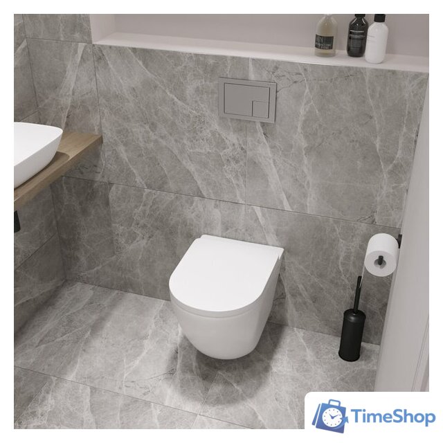 Унитаз подвесной Lauter Vortex 2110830 + GROHE Rapid SL 38772001 с кнопкой (прямоугольная, хром) - Изображение №10 — Интернет-магазин Time-Shop