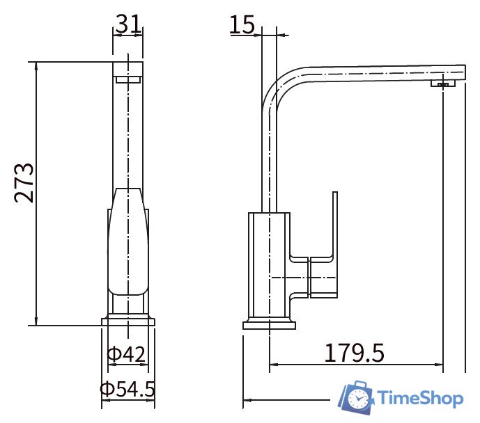 Смеситель Fashun A54010-7 - Изображение №2 — Интернет-магазин Time-Shop