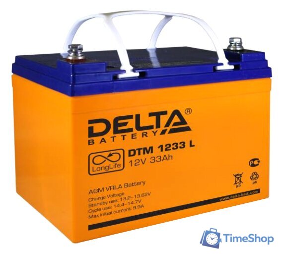 Аккумулятор для ИБП Delta DTM 1233 L (12В/33 А·ч) - Изображение №1 — Интернет-магазин Time-Shop