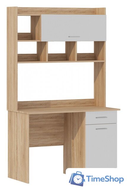 Стол Памир ПКС-2 (дуб сонома/белый глянец) - Изображение №1 — Интернет-магазин Time-Shop