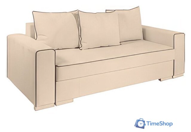 Диван Krones Цезарь 4 (велюр, бежевый/коричневый) - Изображение №1 — Интернет-магазин Time-Shop