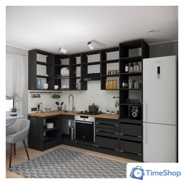 Готовая кухня ВерсоМебель Эко Премиум 1.2x2.7 левая (кашемир/ст. дуб вотан) - Изображение №5 — Интернет-магазин Time-Shop