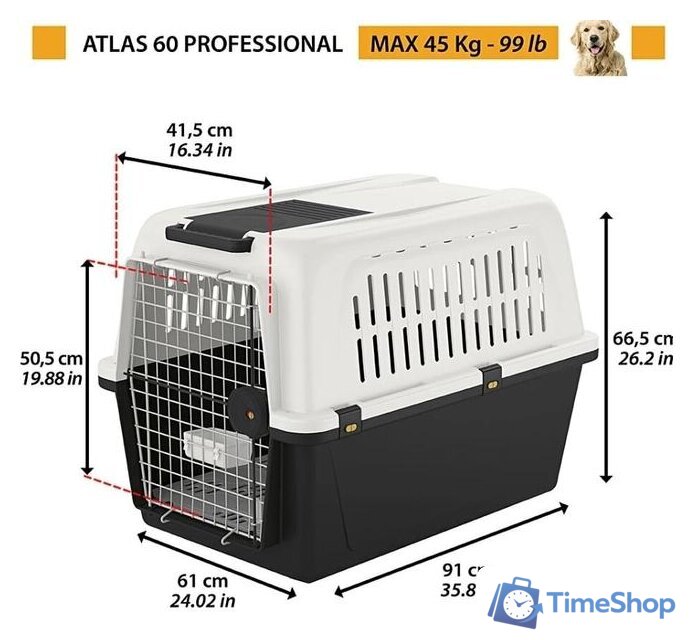 Переноска Ferplast Atlas Classic 50 73050021 (серый/черный) - Изображение №13 — Интернет-магазин Time-Shop