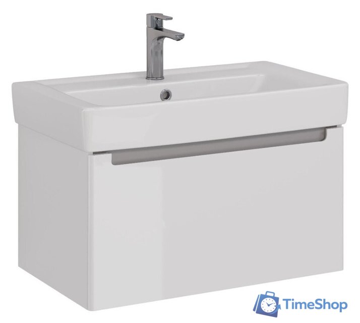  Lemark Тумба под умывальник Buno Mini 80 LM05BM80T (белый глянец) - Изображение №1 — Интернет-магазин Time-Shop