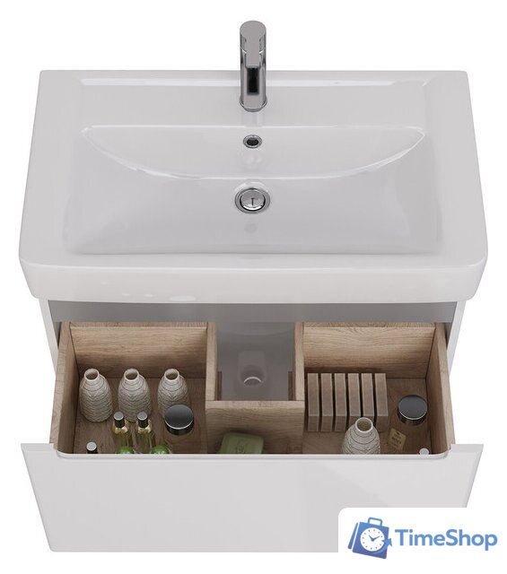  Lemark Тумба под умывальник Buno Mini 80 LM05BM80T (белый глянец) - Изображение №4 — Интернет-магазин Time-Shop