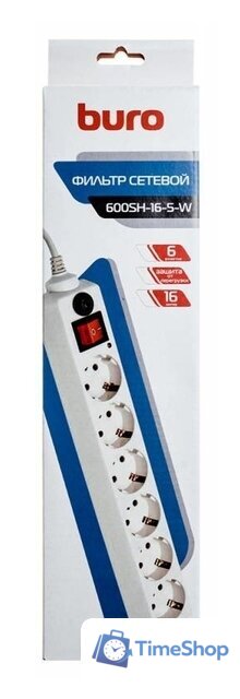 Сетевой фильтр Buro 600SH-16-5-W - Изображение №4 — Интернет-магазин Time-Shop