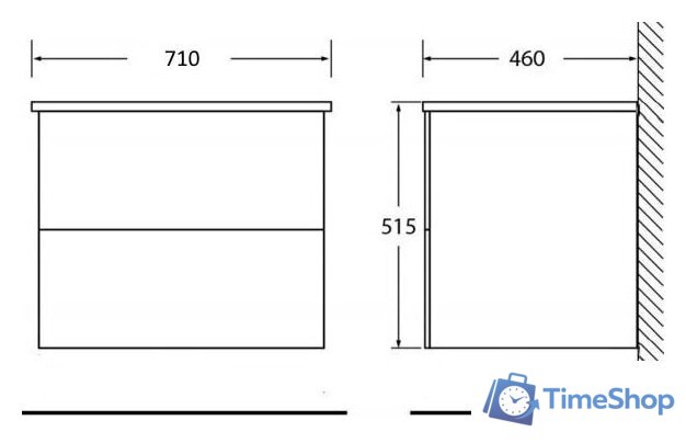  BelBagno Тумба под умывальник Etna-700-2C-SO-BL-P (bianco lucido) - Изображение №3 — Интернет-магазин Time-Shop