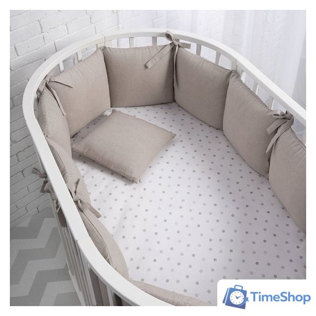 Бампер в кроватку Perina Soft Cotton СК1/4-05.12 (песочный) - Изображение №1 — Интернет-магазин Time-Shop