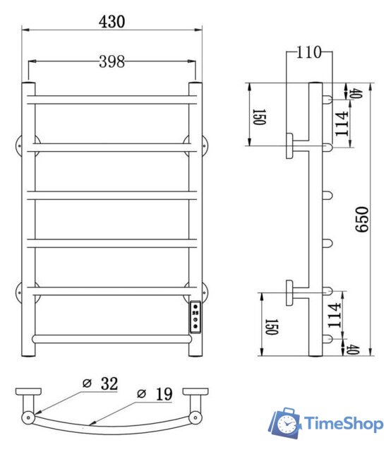 Полотенцесушитель Roxen Santi BK-109AW-6T 11030-4365W (белый) - Изображение №6 — Интернет-магазин Time-Shop
