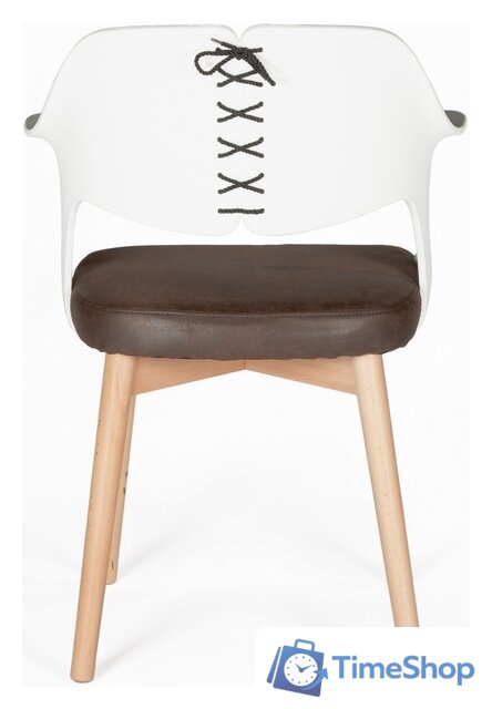 Стул с подлокотниками Norden Cool CX0809M (белый/коричневый) - Изображение №2 — Интернет-магазин Time-Shop