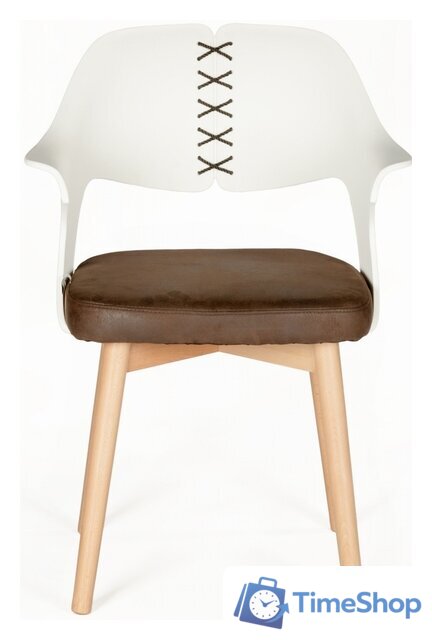 Стул с подлокотниками Norden Cool CX0809M (белый/коричневый) - Изображение №5 — Интернет-магазин Time-Shop