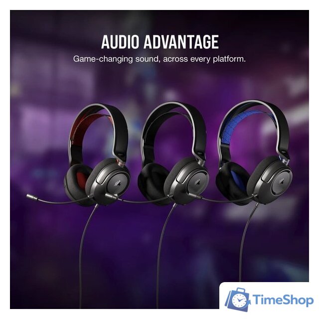 Наушники Corsair HS35 v2 (черный/красный) - Изображение №2 — Интернет-магазин Time-Shop