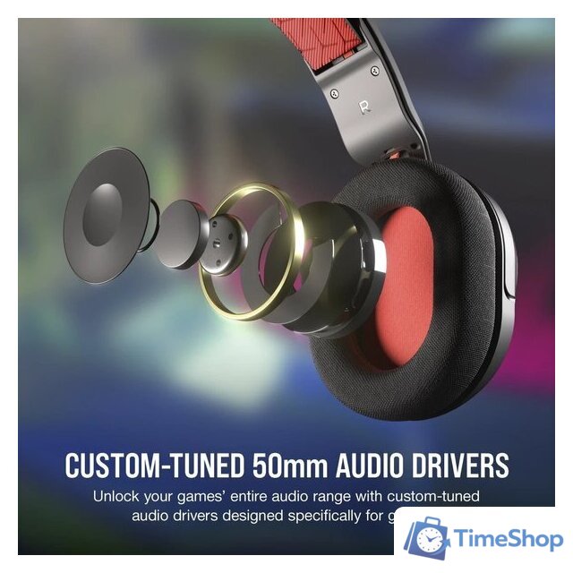 Наушники Corsair HS35 v2 (черный/красный) - Изображение №4 — Интернет-магазин Time-Shop