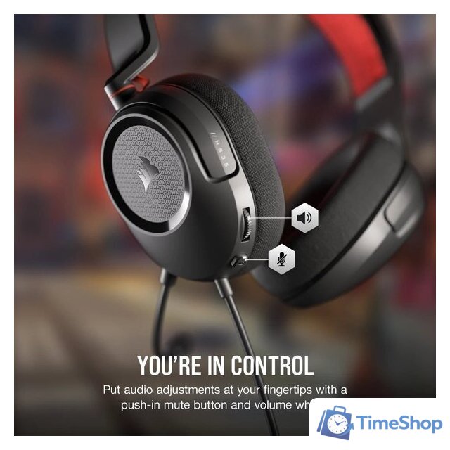 Наушники Corsair HS35 v2 (черный/красный) - Изображение №7 — Интернет-магазин Time-Shop