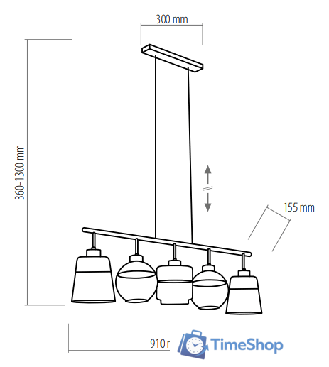 Подвесная люстра TK Lighting Amber 2382 - Изображение №2 — Интернет-магазин Time-Shop