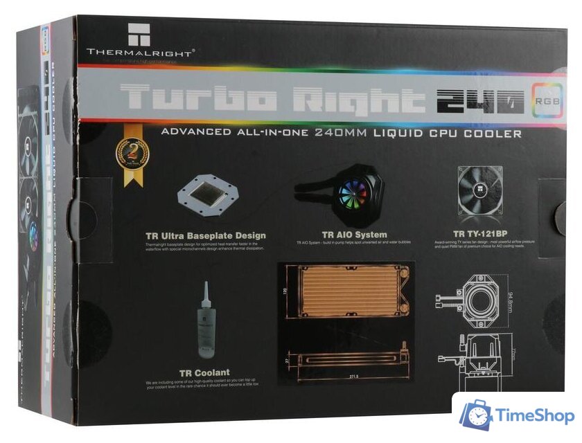 Система жидкостного охлаждения для процессора Thermalright Turbo Right 240 C - Изображение №8 — Интернет-магазин Time-Shop