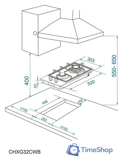 Варочная панель Candy CHXG32CWB - Изображение №7 — Интернет-магазин Time-Shop