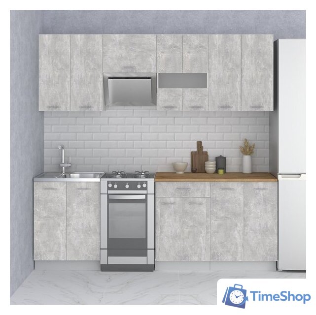 Готовая кухня Mio Tesoro Экстра-лайт 2.2 (ателье светлый/дуб бунратти) - Изображение №6 — Интернет-магазин Time-Shop