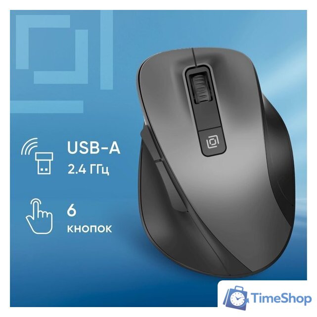 Мышь Оклик 504MW (черный/серый) - Изображение №2 — Интернет-магазин Time-Shop