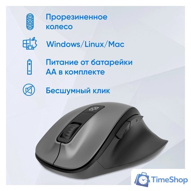 Мышь Оклик 504MW (черный/серый) - Изображение №3 — Интернет-магазин Time-Shop