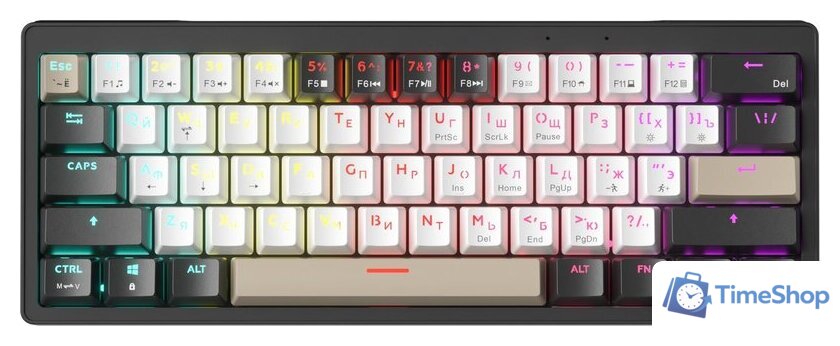 Клавиатура JEGG ZA61 White Black Brown (TNT Yellow) - Изображение №1 — Интернет-магазин Time-Shop