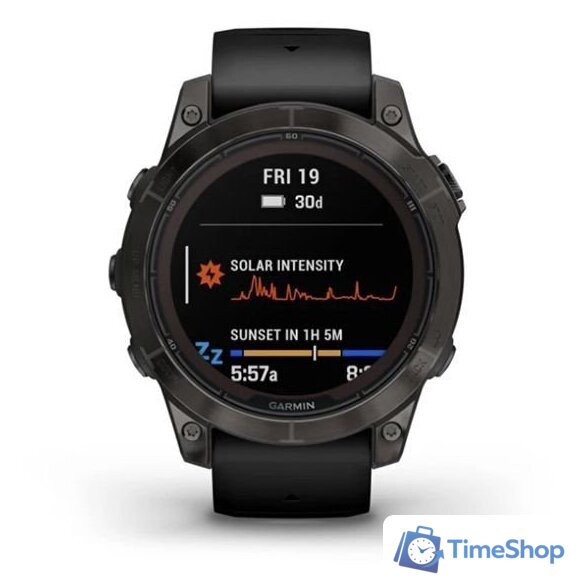 Умные часы Garmin Fenix 7 Pro Sapphire Solar (карбоново-серый титан/черный) - Изображение №2 — Интернет-магазин Time-Shop