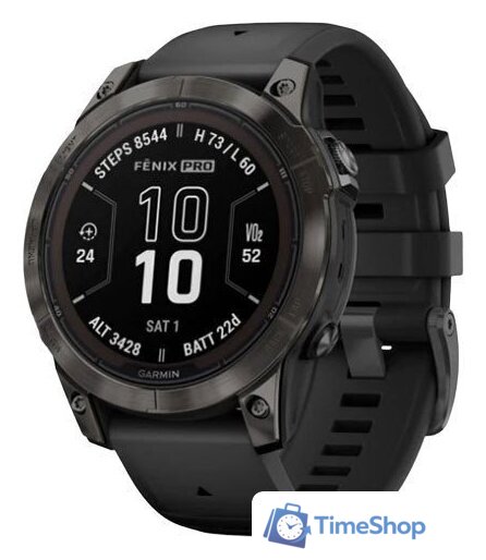 Умные часы Garmin Fenix 7 Pro Sapphire Solar (карбоново-серый титан/черный) - Изображение №1 — Интернет-магазин Time-Shop