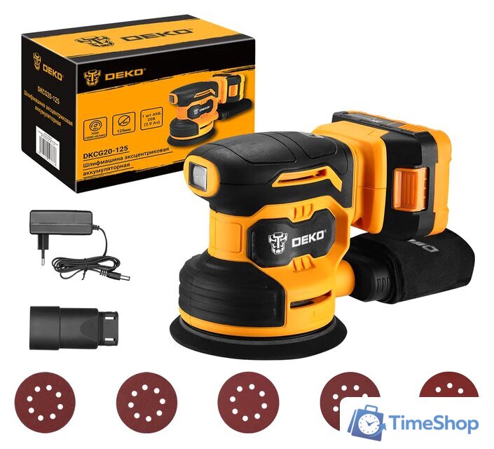 Эксцентриковая шлифмашина Deko DKCG20-125 063-4022 (с 1-м АКБ) - Изображение №1 — Интернет-магазин Time-Shop