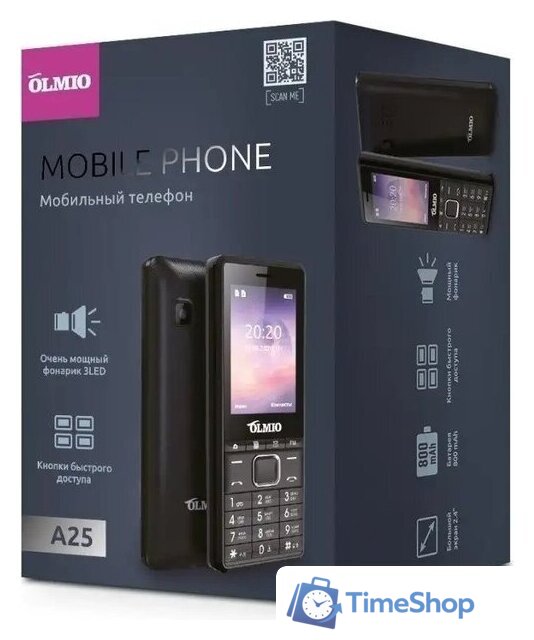 Кнопочный телефон Olmio A25 (черный) - Изображение №4 — Интернет-магазин Time-Shop