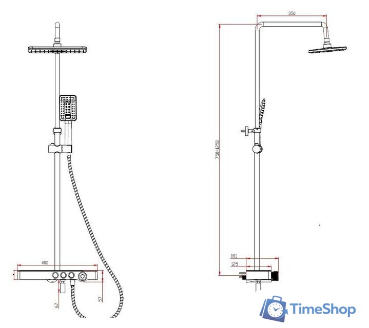 Душевая система  Savol SK-H3345A - Изображение №2 — Интернет-магазин Time-Shop
