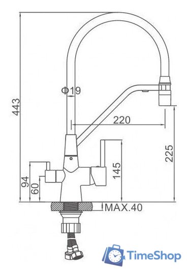 Смеситель Ledeme L4897B-2 - Изображение №2 — Интернет-магазин Time-Shop