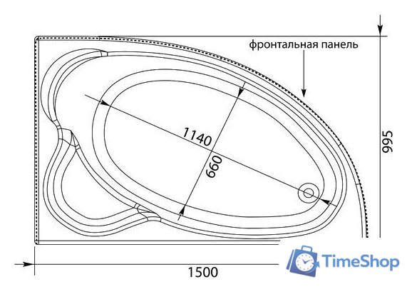 Ванна Aquanet Mayorca 150x100 R - Изображение №6 — Интернет-магазин Time-Shop
